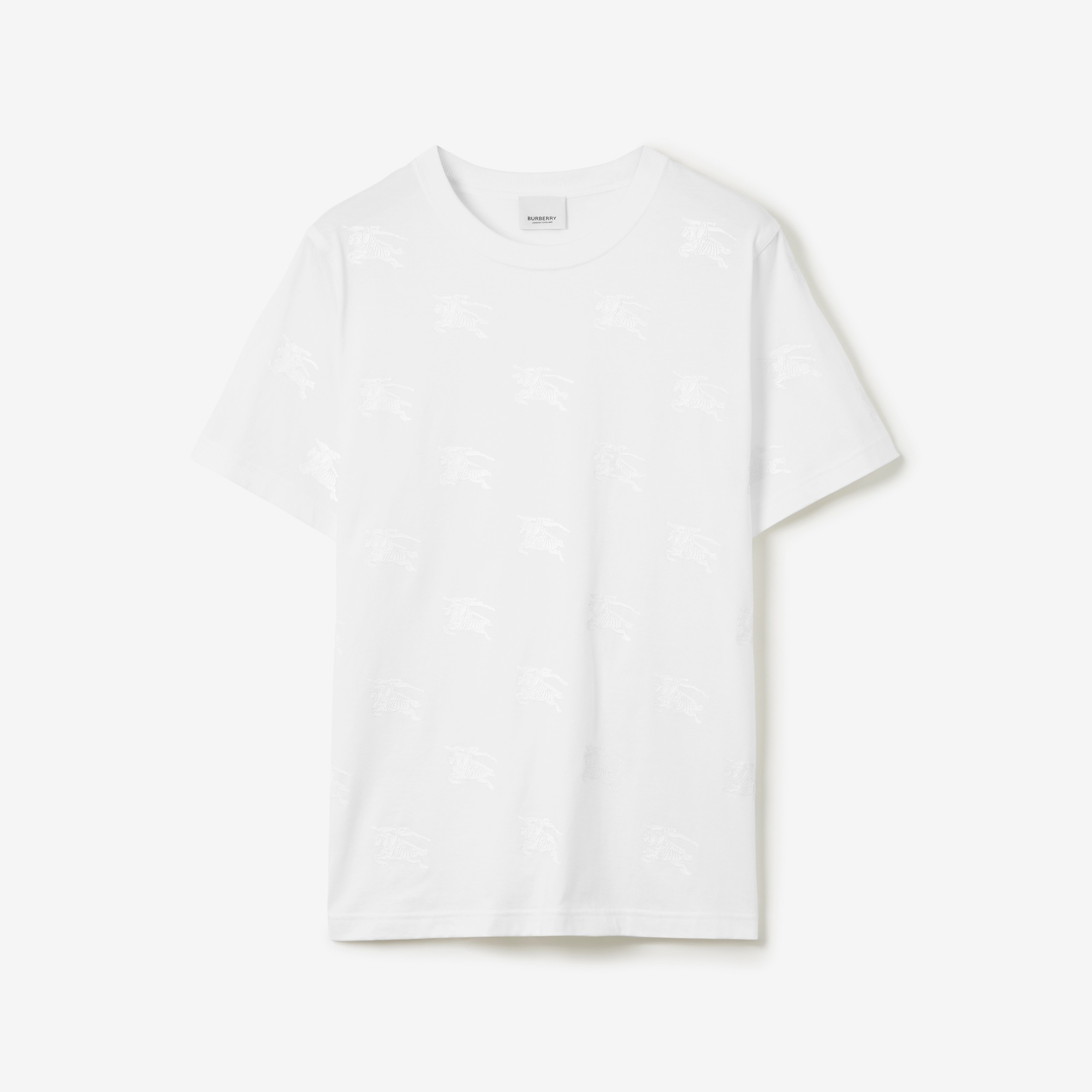 马术骑士印花棉质 T 恤衫 (白色) - 女士 | Burberry® 博柏利官网 - 1