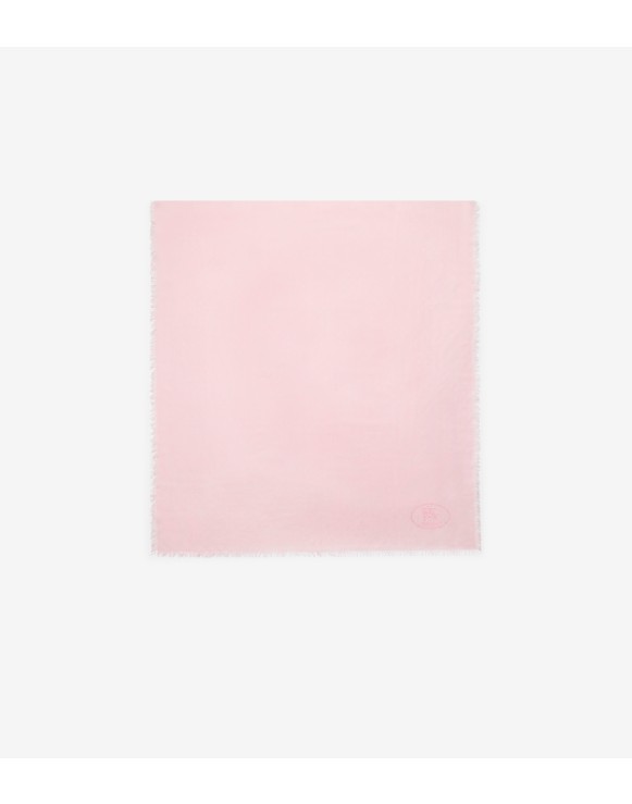 Wide Check Wool Silk Scarf
