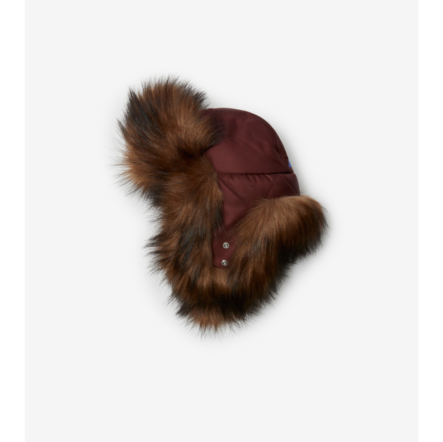 Nylon and Faux Fur Trapper Hat in Plum | Burberry® Official