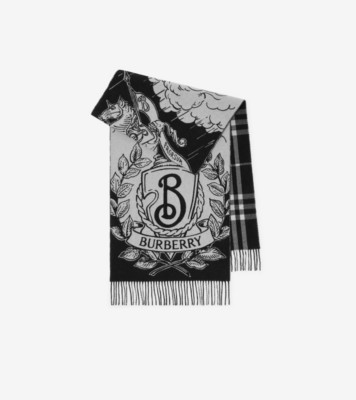 Wide Reversible Stormy Knight Scarf in Black/calico | Burberry® Official