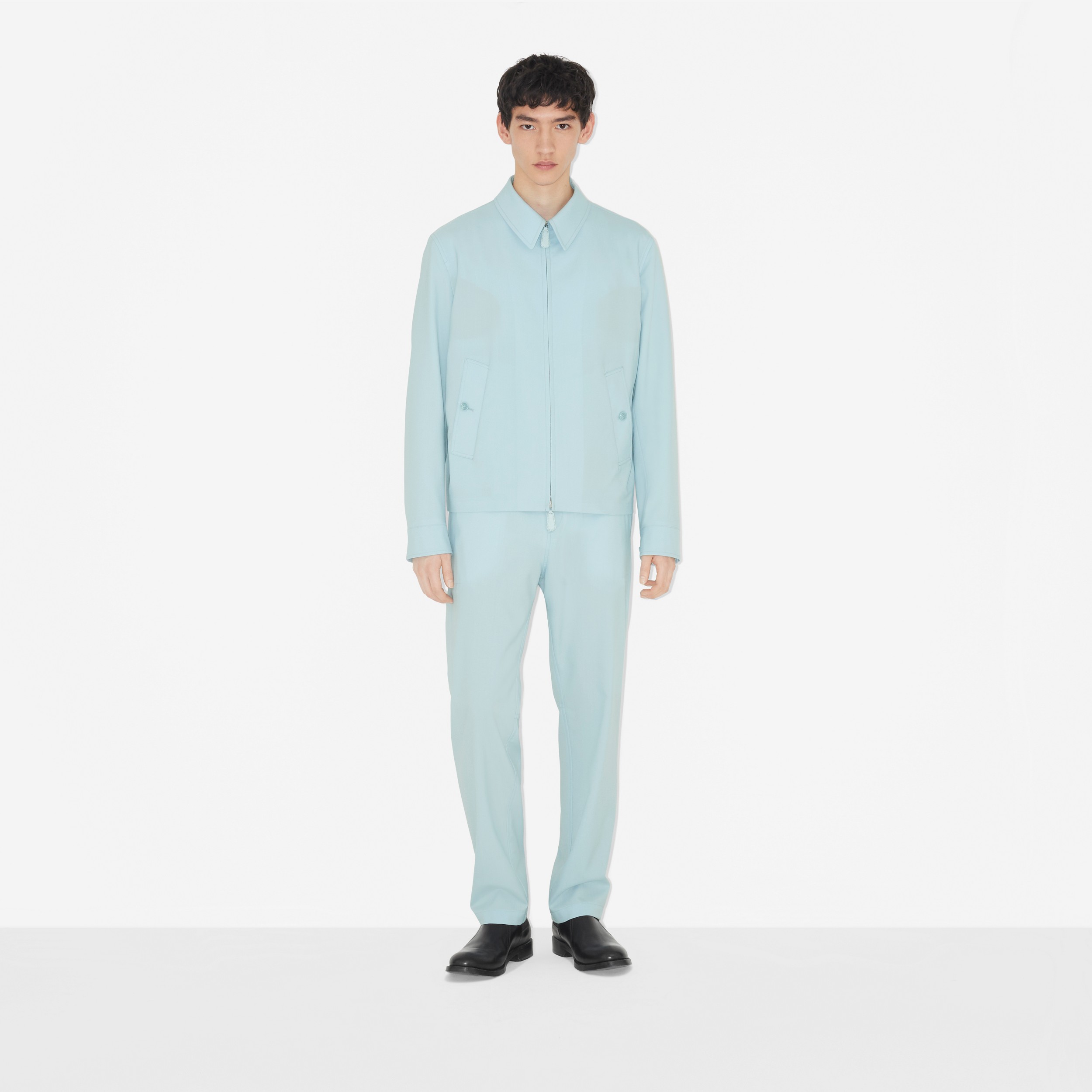Pantalones de vestir en lana con monograma (Azul Huevo  Pato) - Hombre | Burberry® oficial - 2