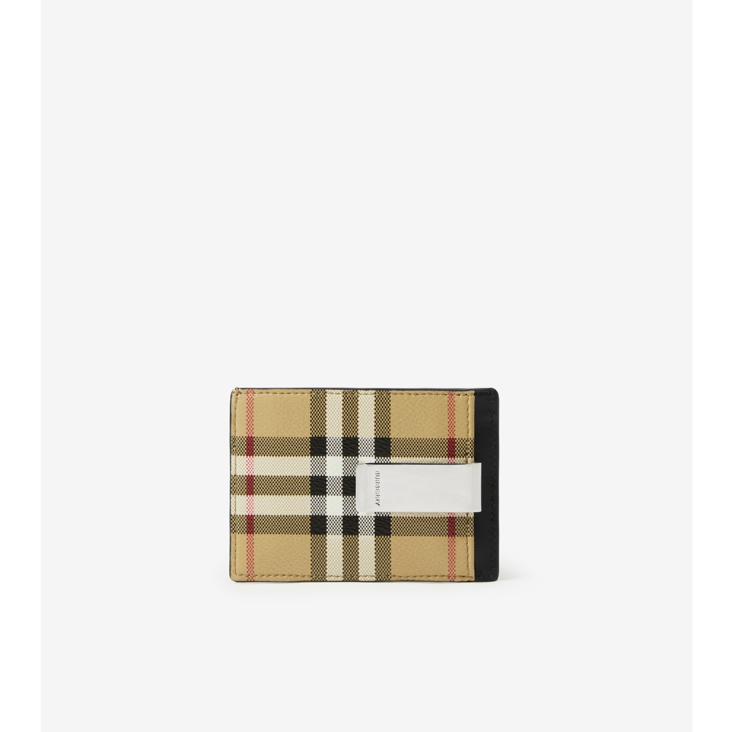 Burberry Men's Exaggerated Check Money Clip Cardholder