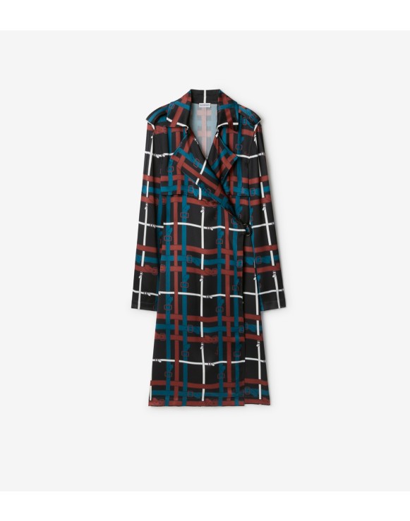 Belt Check Viscose Trench Dress