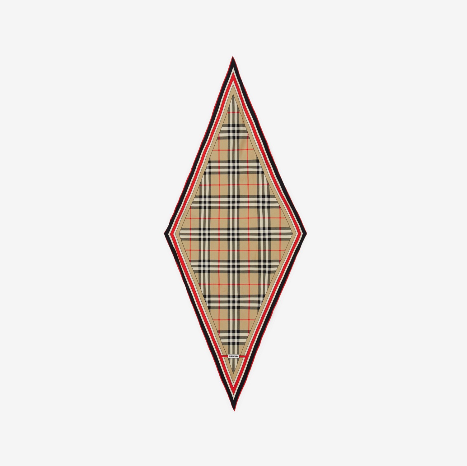 Pañuelo de rombo en seda con collage (Beige Vintage) | Burberry® oficial