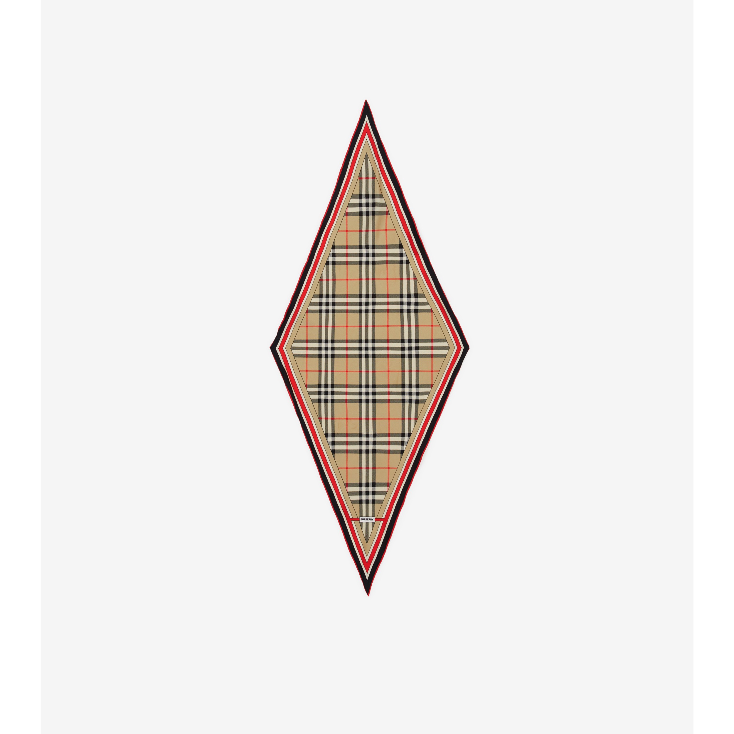 Vintage Check and Logo Print Silk Skinny Scarf in Archive Beige | Burberry®  Official