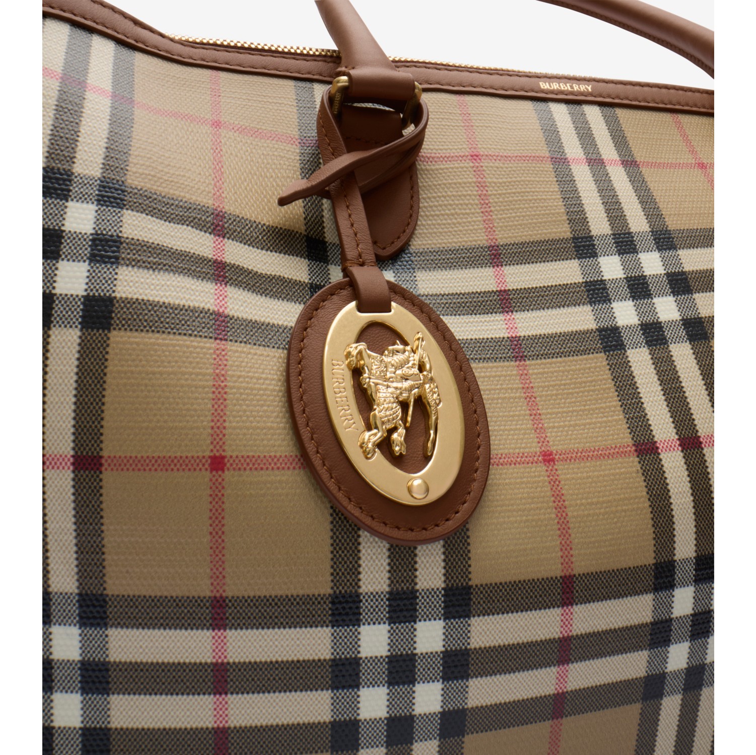 Check Zip Tote in Archive beige - Women