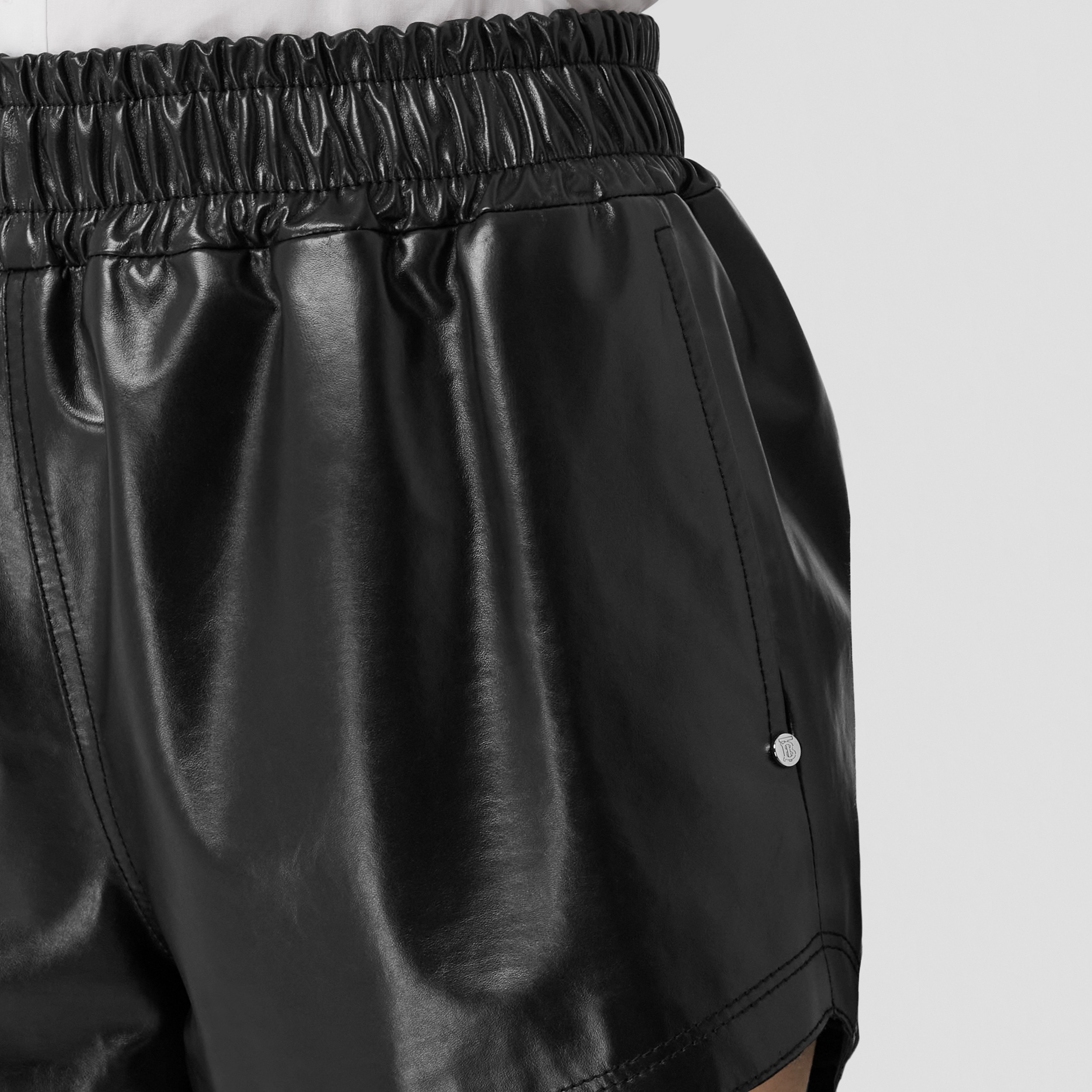 Leather Shorts in Black - Women | Burberry® Official - 2