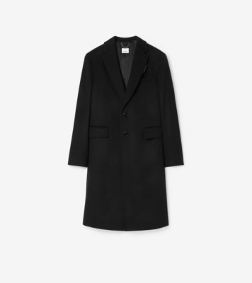 Wool Cashmere Tailored Coat in Black Men Burberry Official