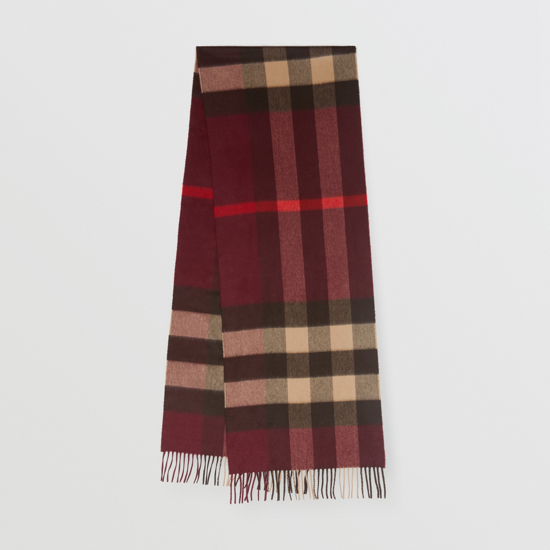 Check Cashmere Scarf In Burgundy | Burberry Canada