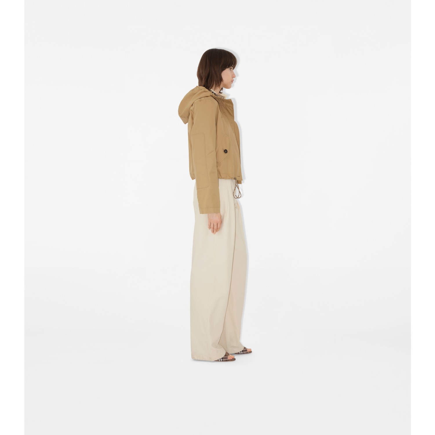 Parka courte en gabardine
