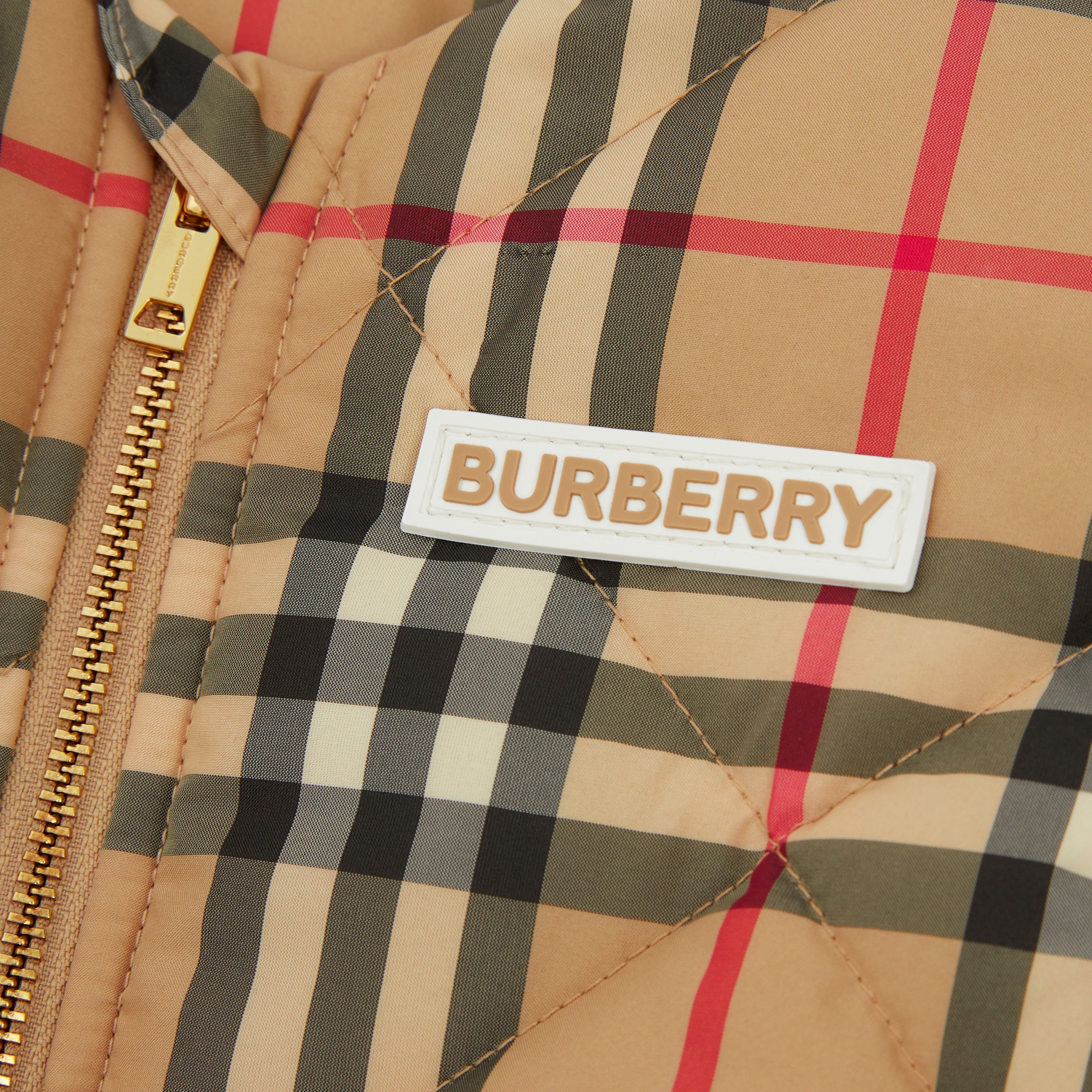 Vintage Check Diamond Quilted Jacket in Archive Beige - Children | Burberry® Official - 2