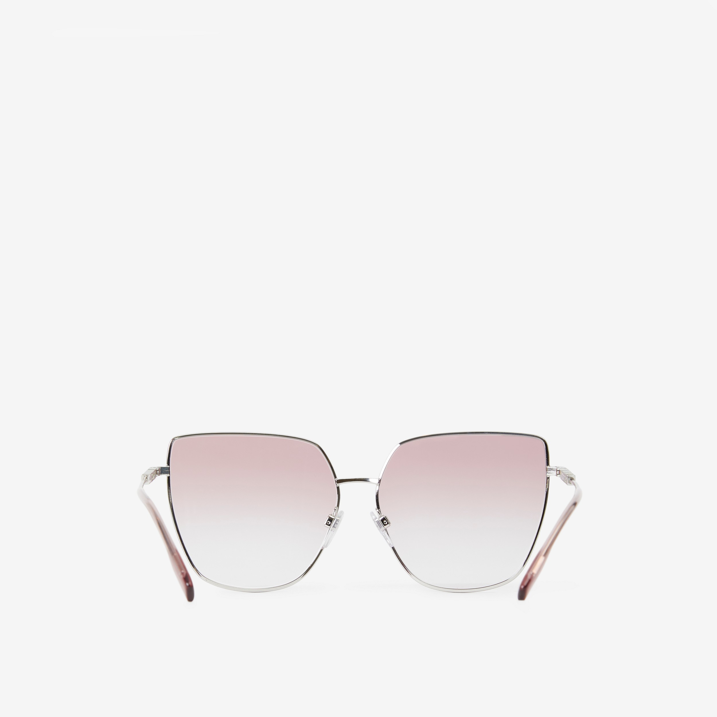Oversized Cat-eye Frame Sunglasses in Silver - Women | Burberry® Official - 3