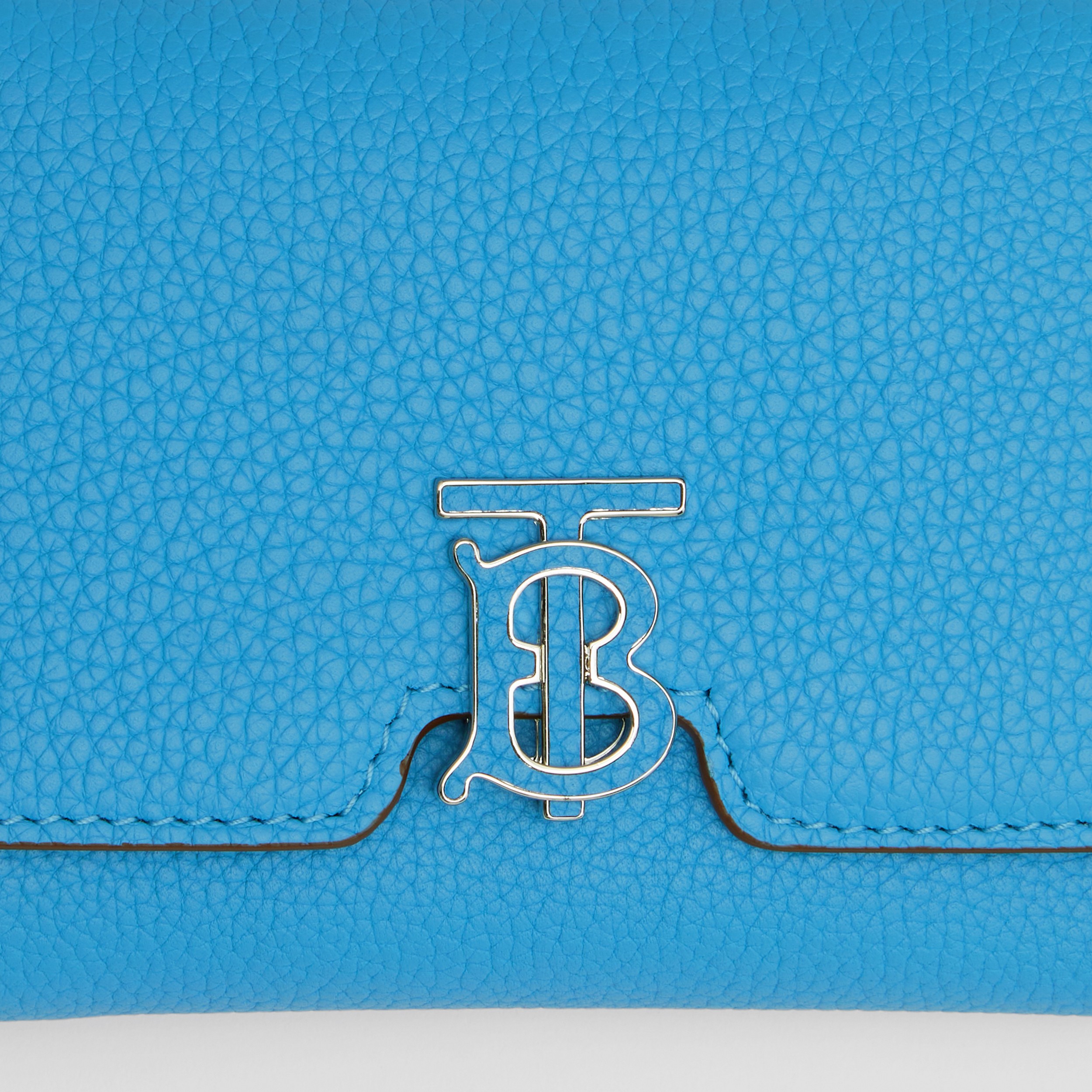 Monogram Motif Grainy Leather Folding Wallet in Bright Sky Blue - Women | Burberry® Official - 2