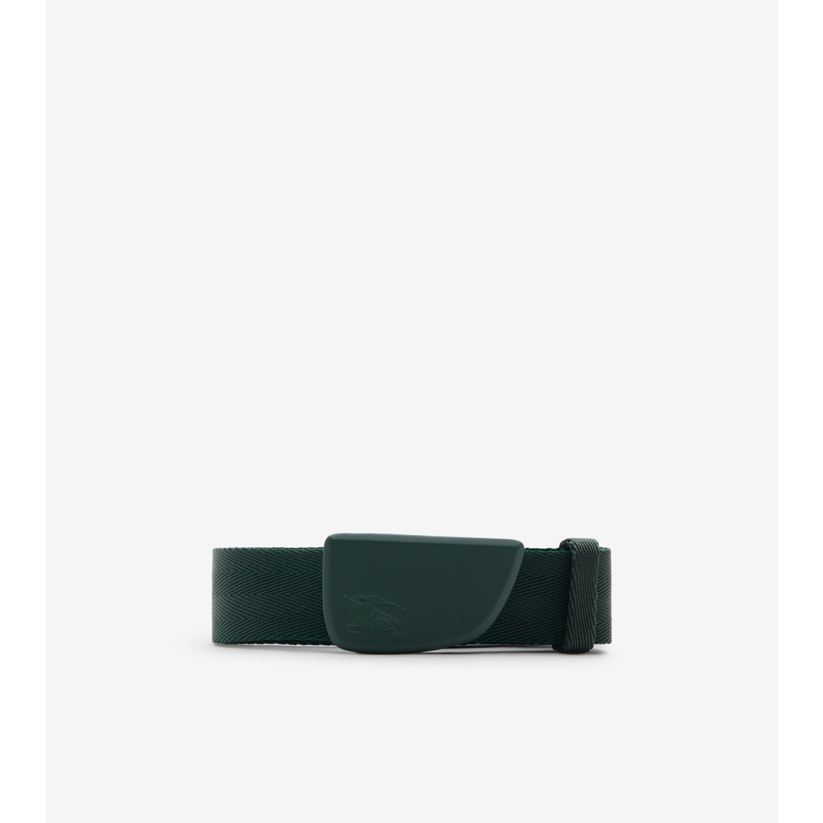 Shop Burberry Webbing Shield Belt In Vine