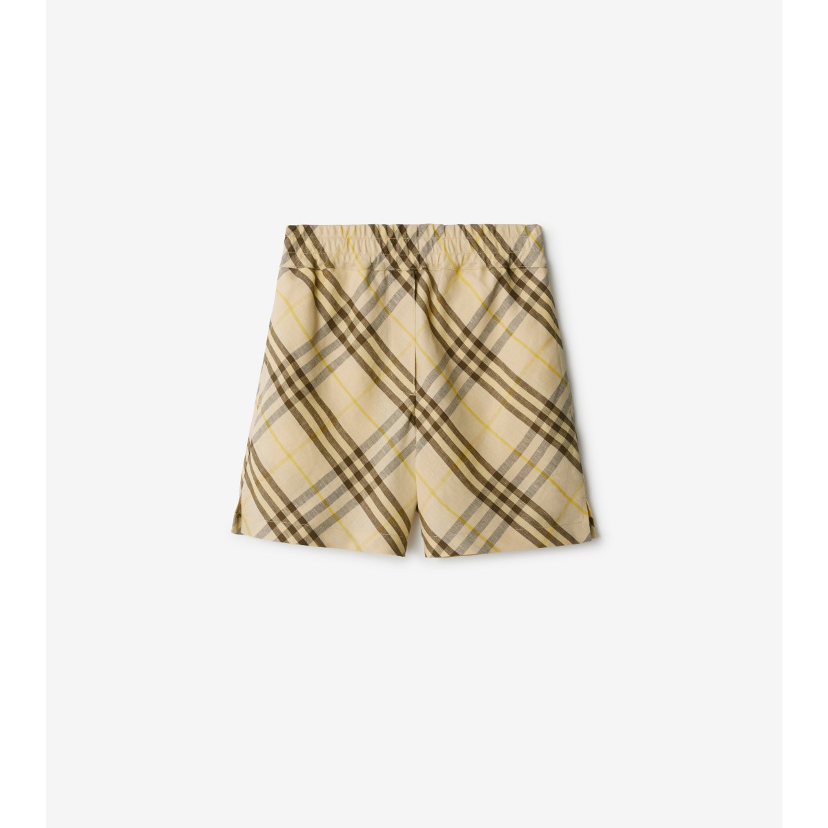 Shop Burberry Check Linen Shorts In Wheat