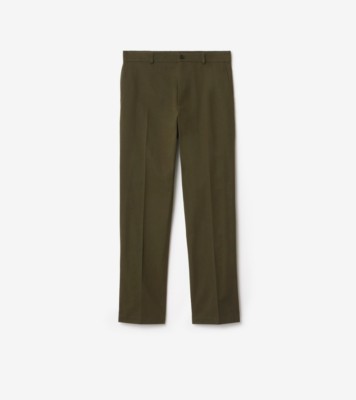 Cotton Twill Chinos in Marsh green - Men | Burberry® Official