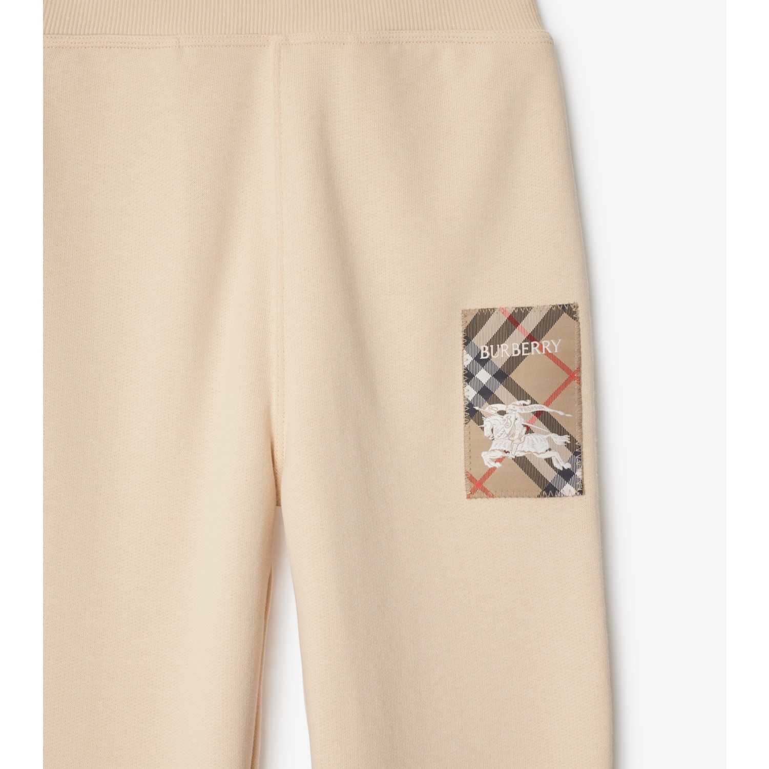 Check Label Cotton Jogging Pants