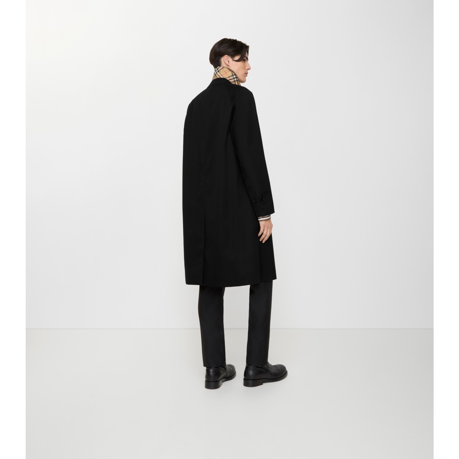 Long Camden Heritage Car Coat in Black - Men, Cotton Gabardine | Burberry® Official