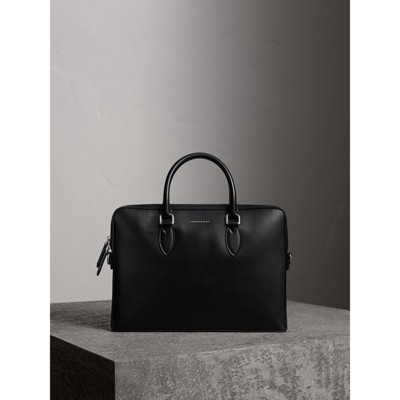 BURBERRY 'New London' Calfskin Leather Briefcase in Black | ModeSens