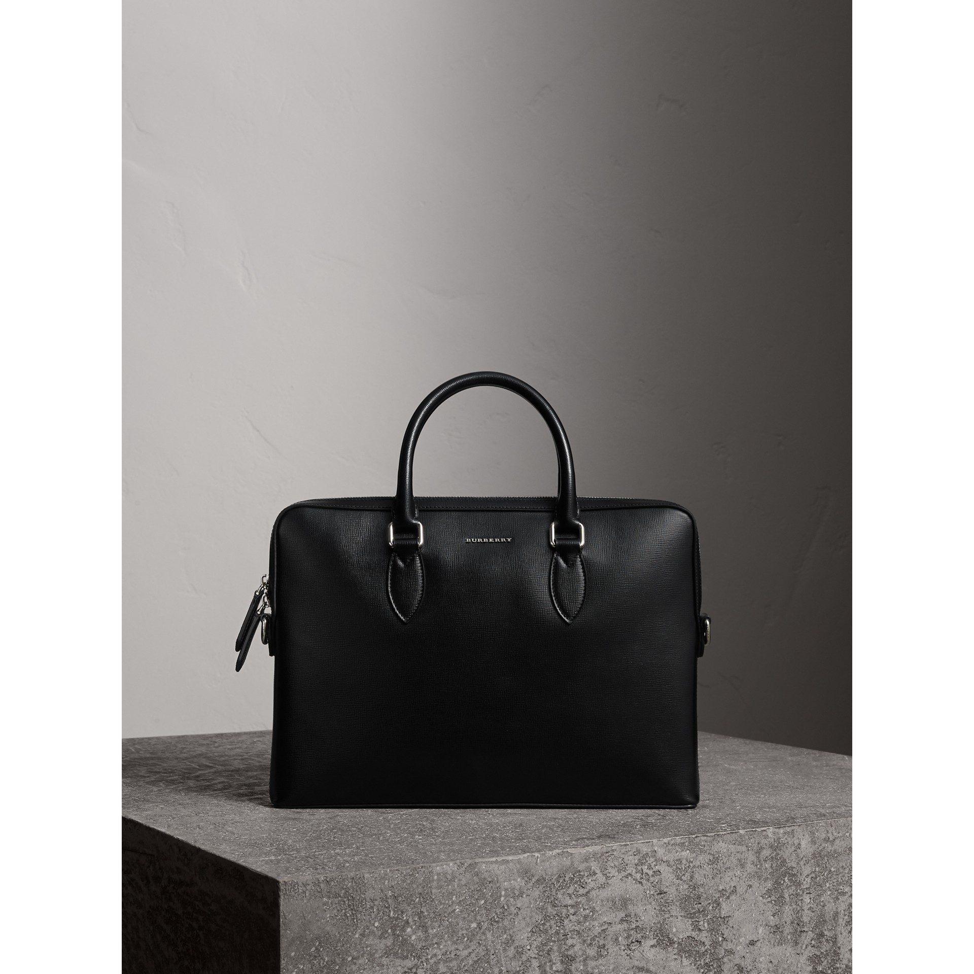 Burberry 'New London' Calfskin Leather Briefcase - Black | ModeSens