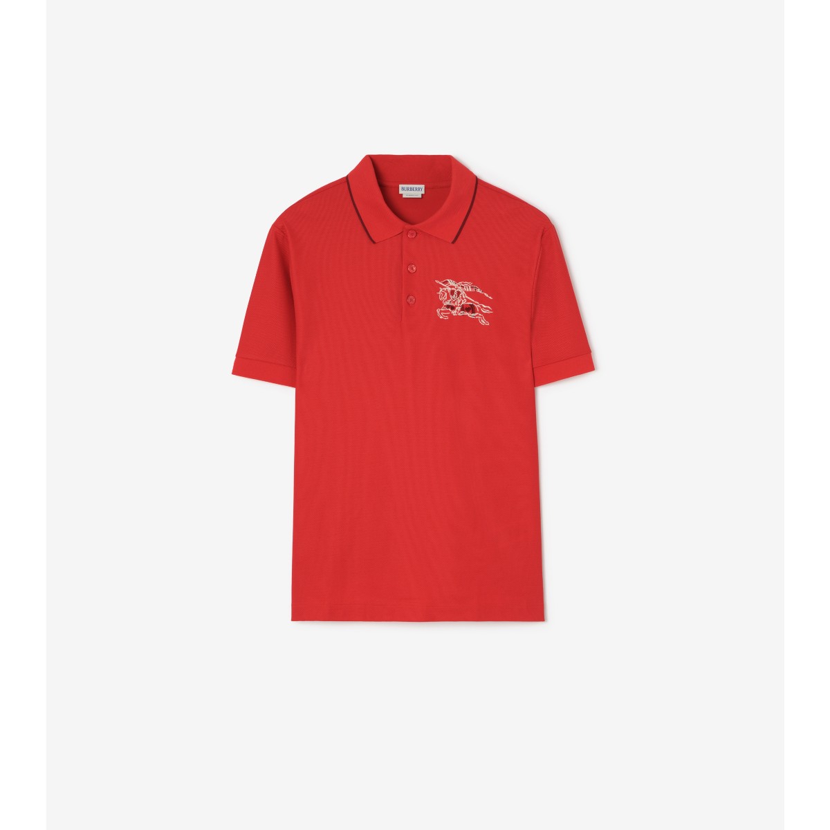  Embroidered Heart Knight Cotton Polo Shirt