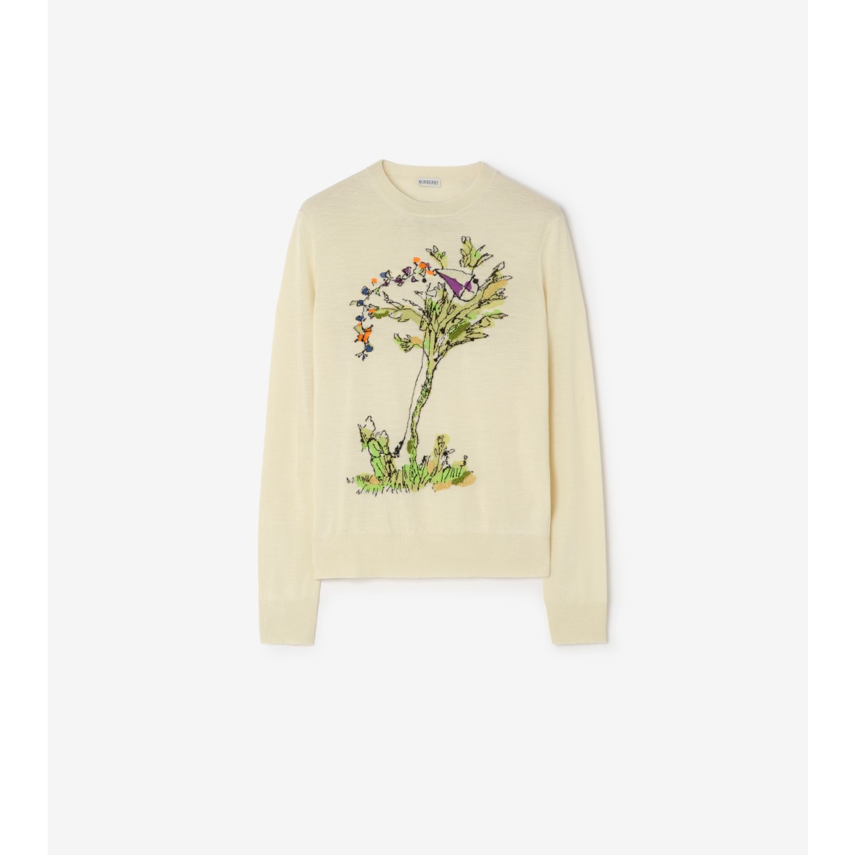  Embroidered Wool Silk Brave Little Tree Sweater