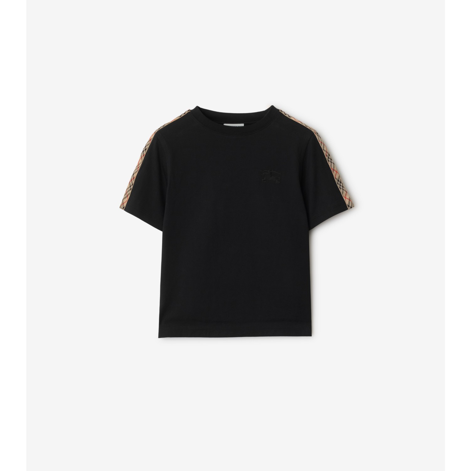 Check Trim Cotton T-shirt