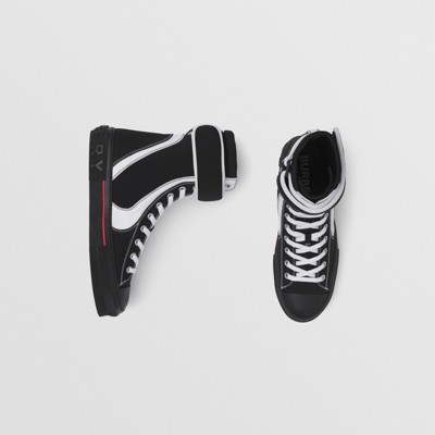 Cotton and Nylon Sub High-top Sneakers in Black/white - Men 