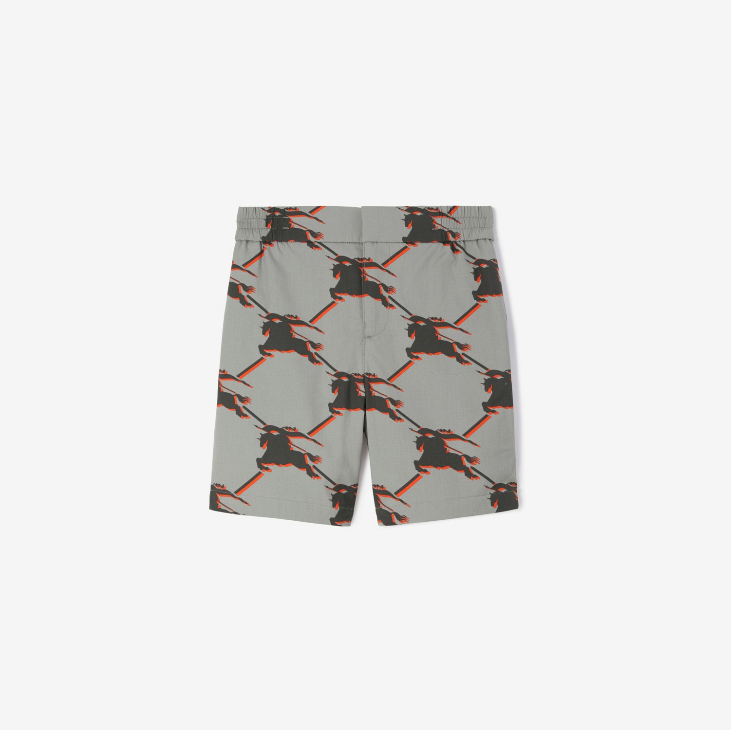 马术骑士徽标弹力棉质短裤 (冷炭灰色) | Burberry® 博柏利官网
