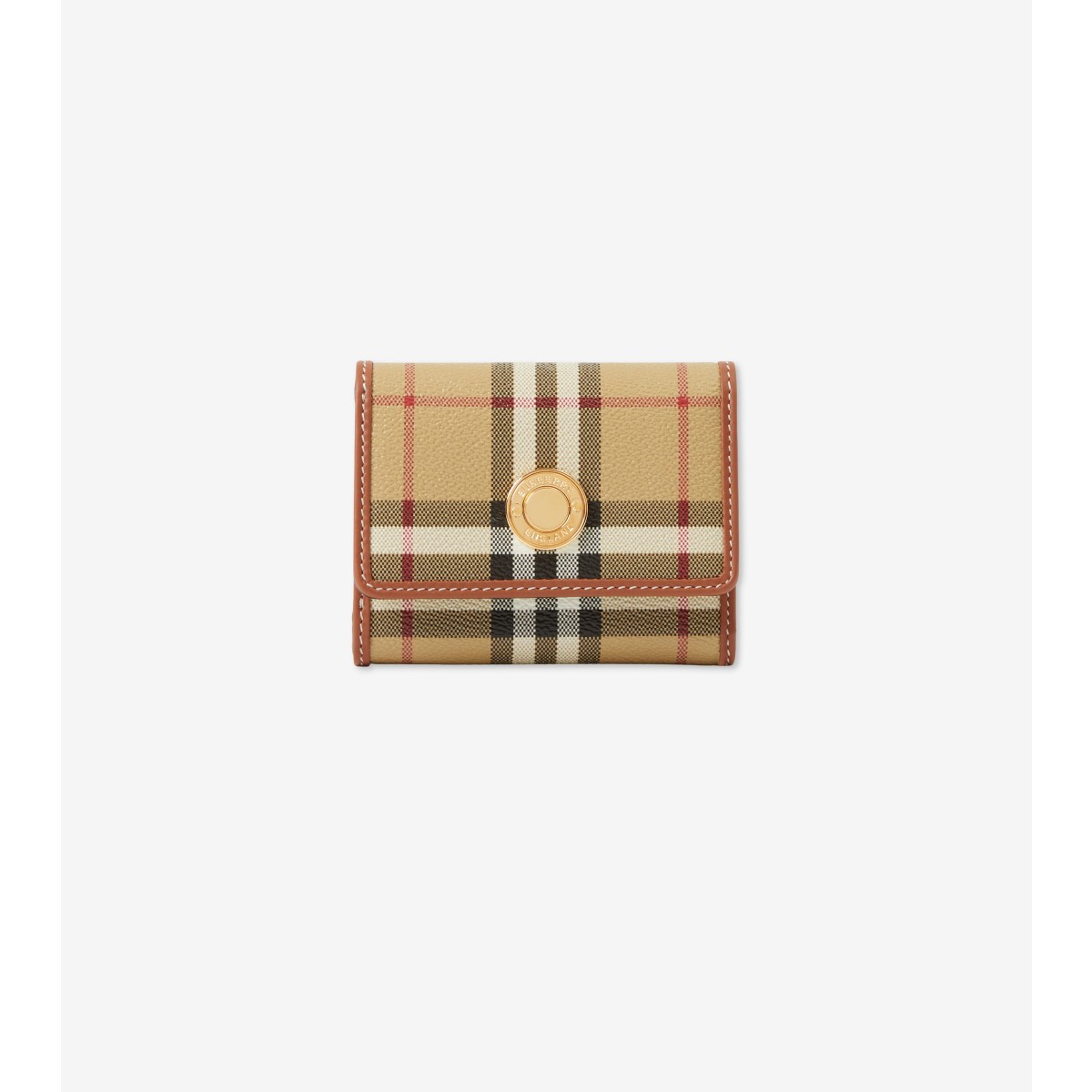 Burberry Small Check Folding Wallet In Archive Beige
