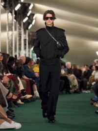 Model in Silk Blend Trench Jacket