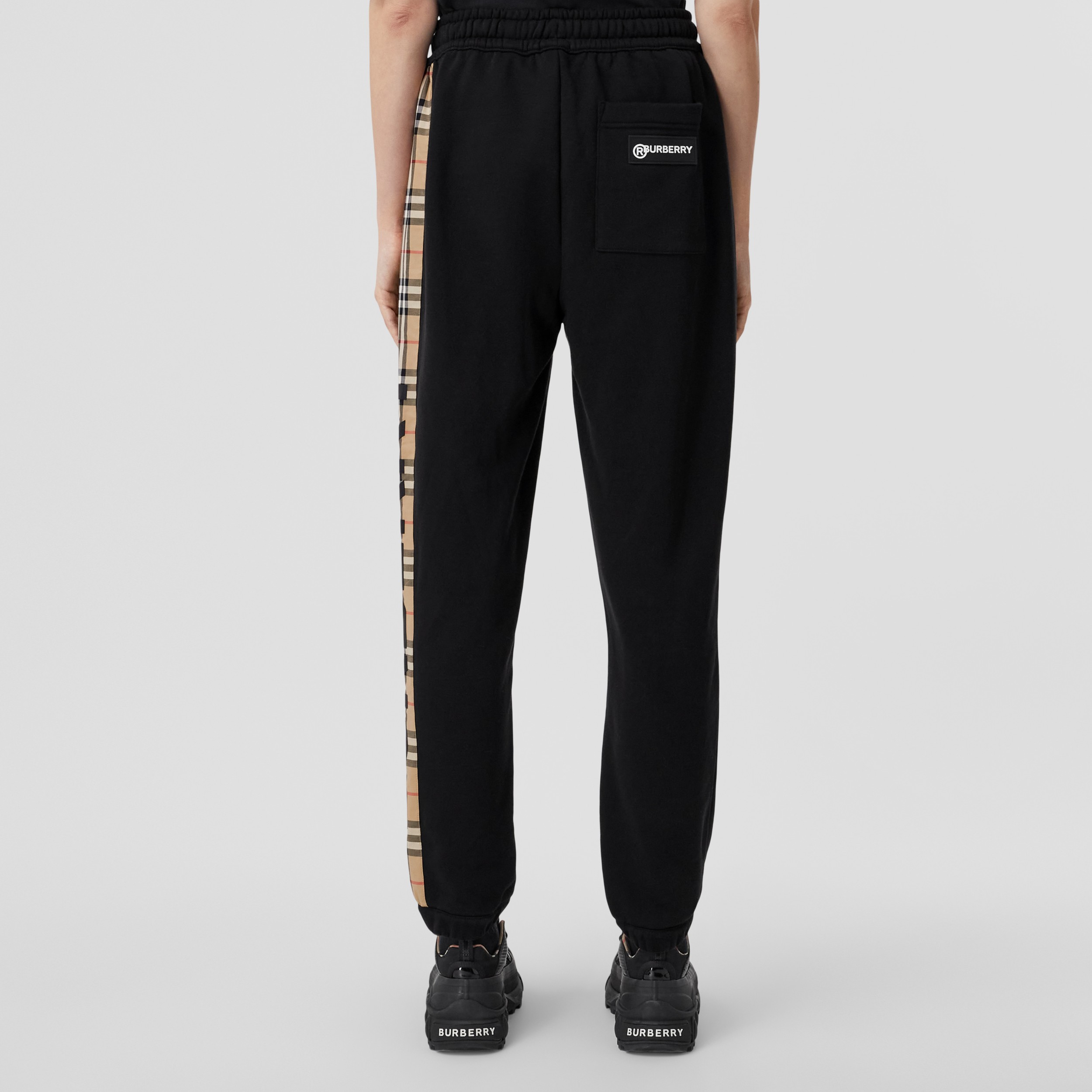 Vintage Check Panel Cotton Jogging Pants in Black - Women | Burberry®  Official