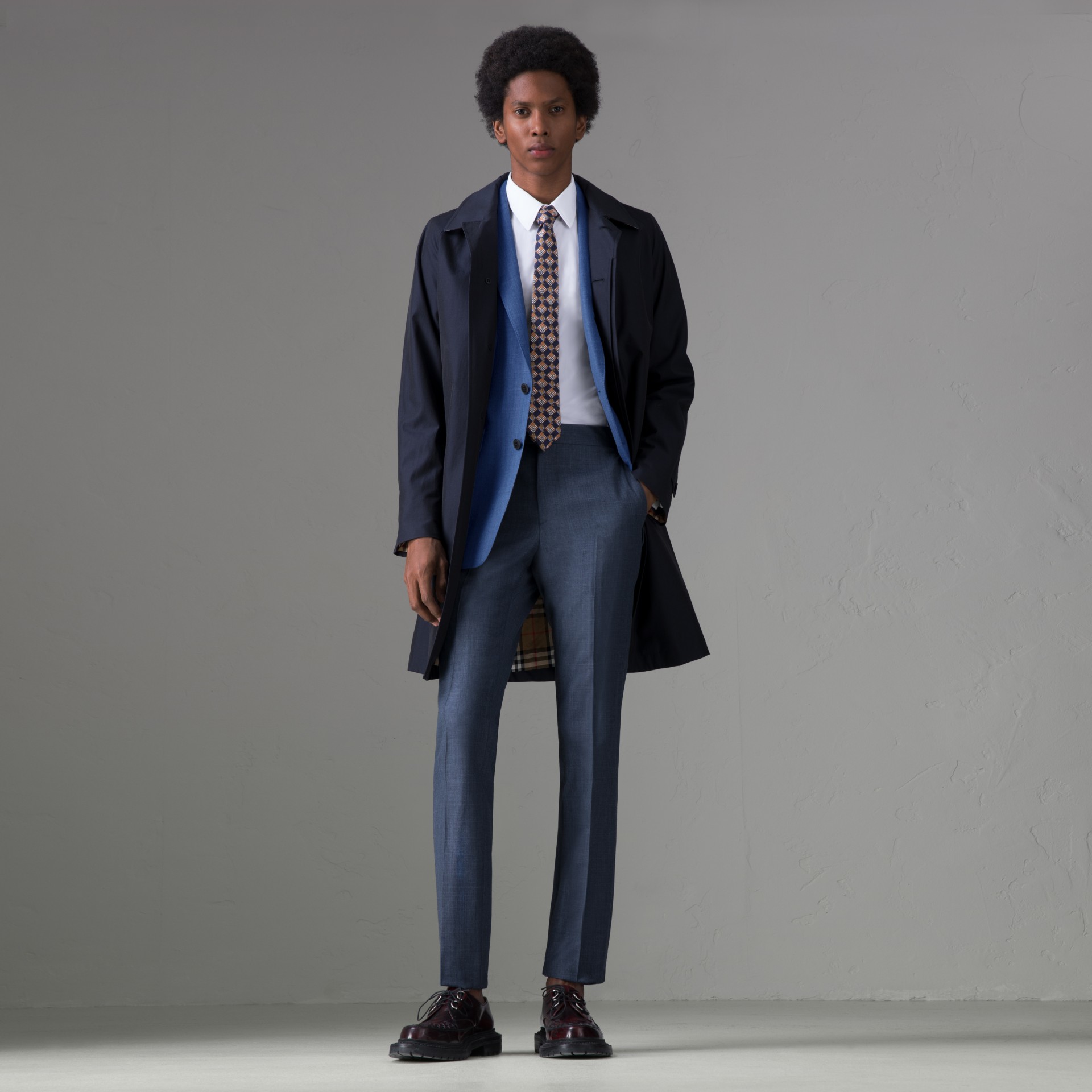 Burberry Slim Fit Wool Silk Linen Suit In Bright Navy | ModeSens