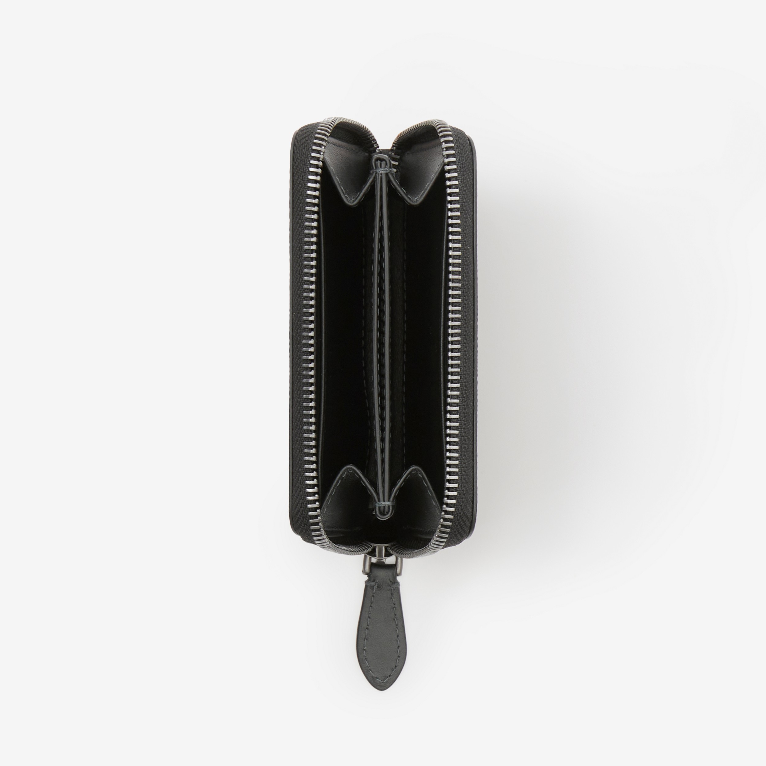 Brieftasche aus Check-Gewebe und Leder mit Reißverschluss (Anthrazitfarben) - Herren | Burberry® - 4