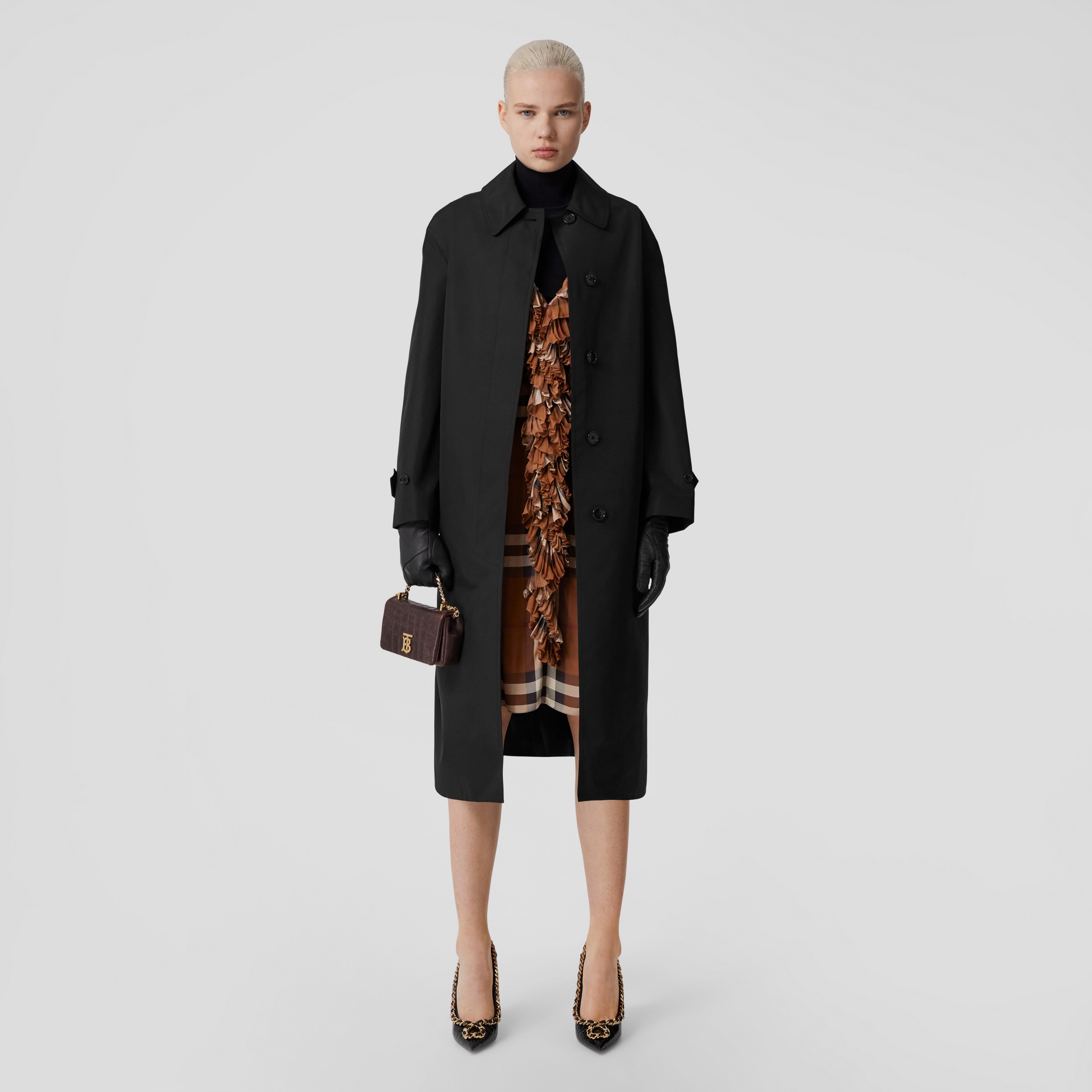 Gathered Panel Car Coat in Black - Women | Burberry® Official - 1