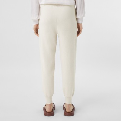 Pantaloni da jogging in misto cashmere con monogramma (Écru) - Donna | Sito  ufficiale Burberry®