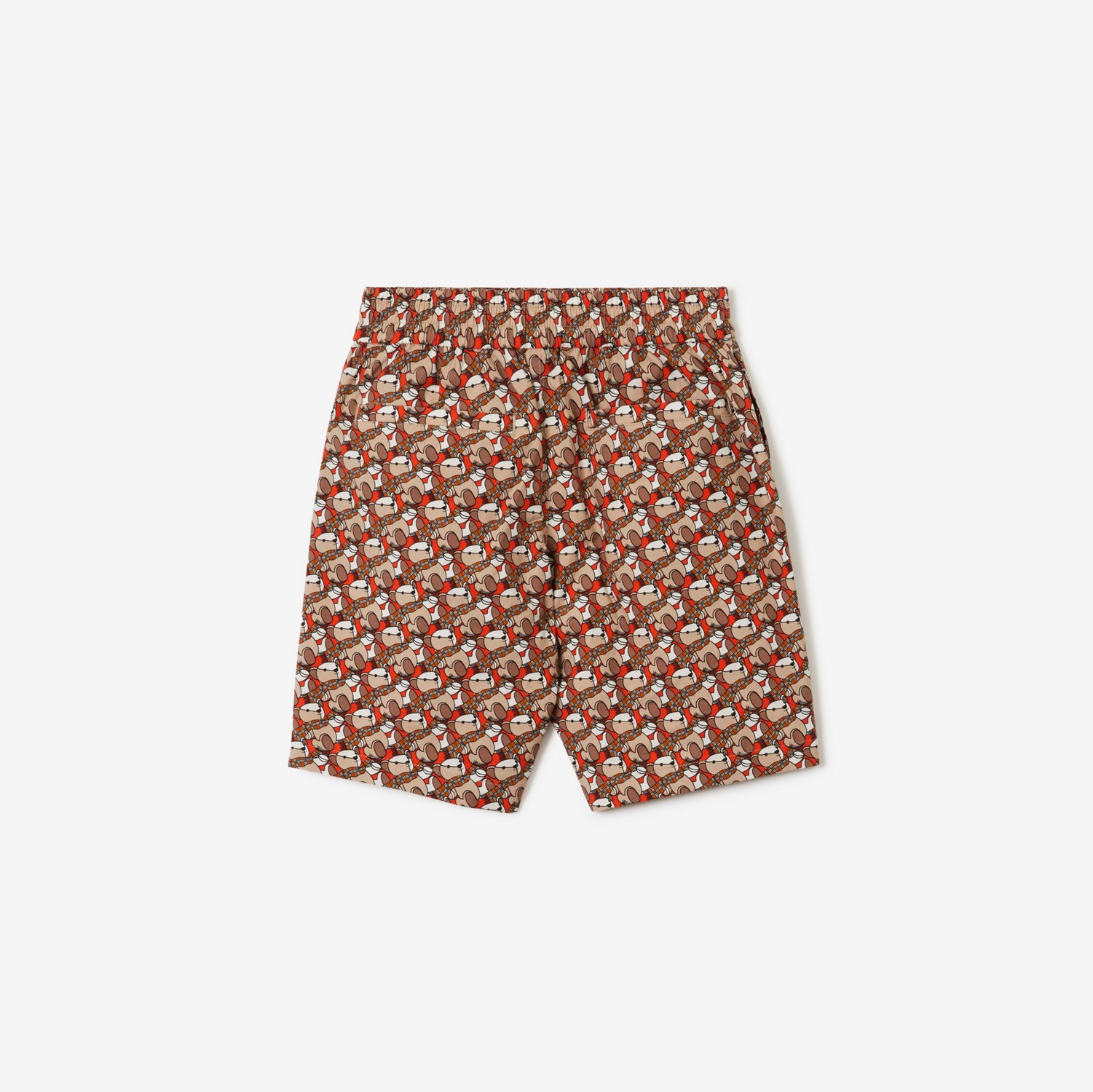 Thomas Bear Print Cotton Shorts in Scarlet Orange | Burberry® Official