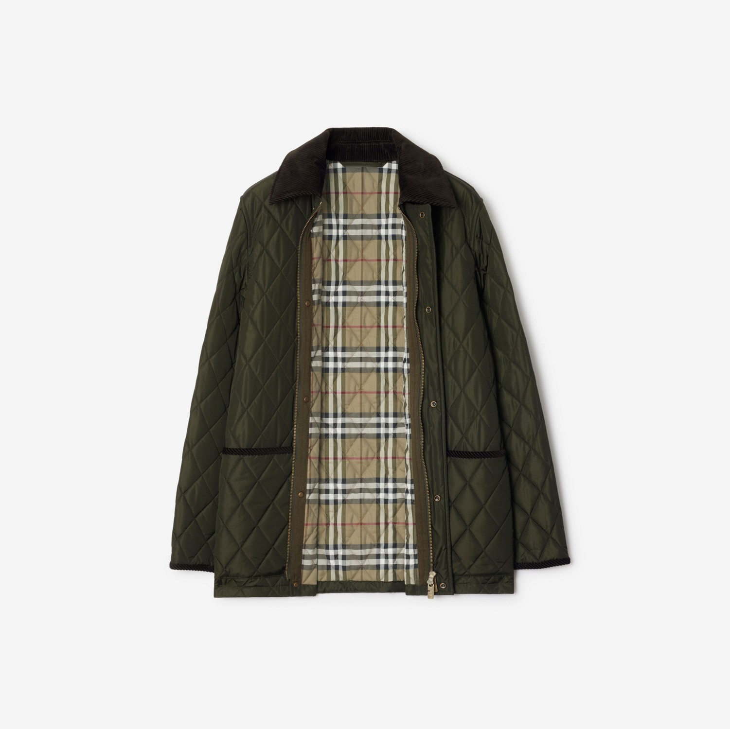 Quilted Nylon Barn Jacket in Shale/brush - Women | Burberry Quilted Nylon Barn Jacket in Shale/brush - Women | Burberry