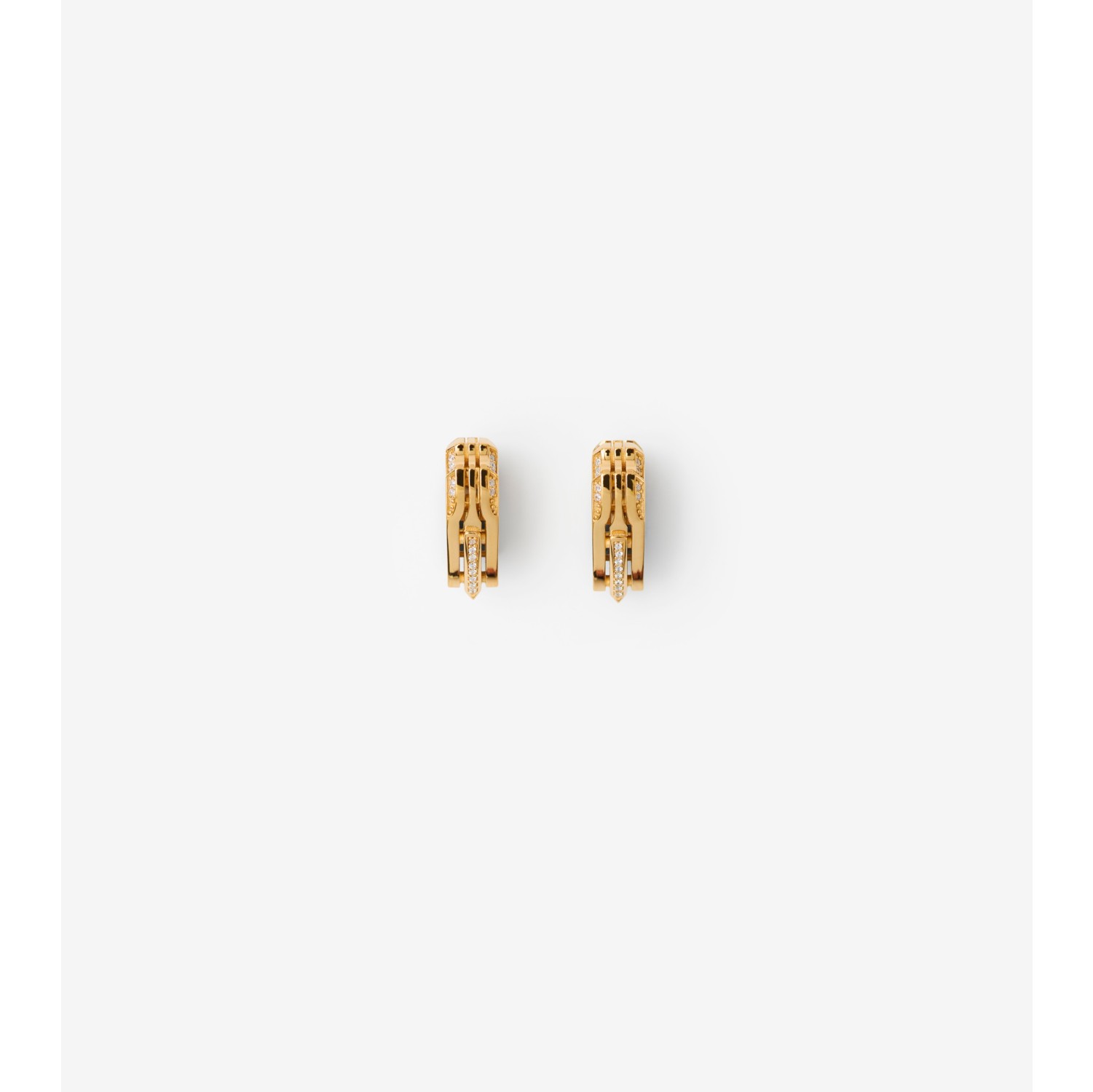 Small Shield Pavé Earrings in Gold/clear - Women | Burberry® Official