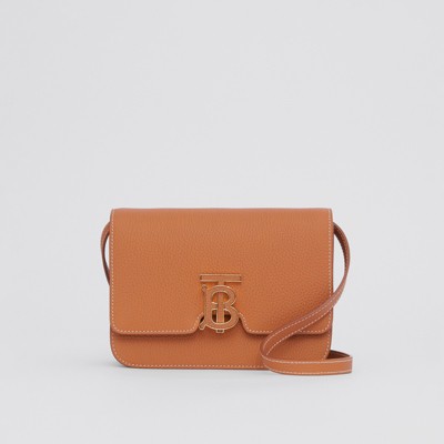 Grainy Leather Small TB Bag in Warm Russet Brown - Women | Burberry®  Official