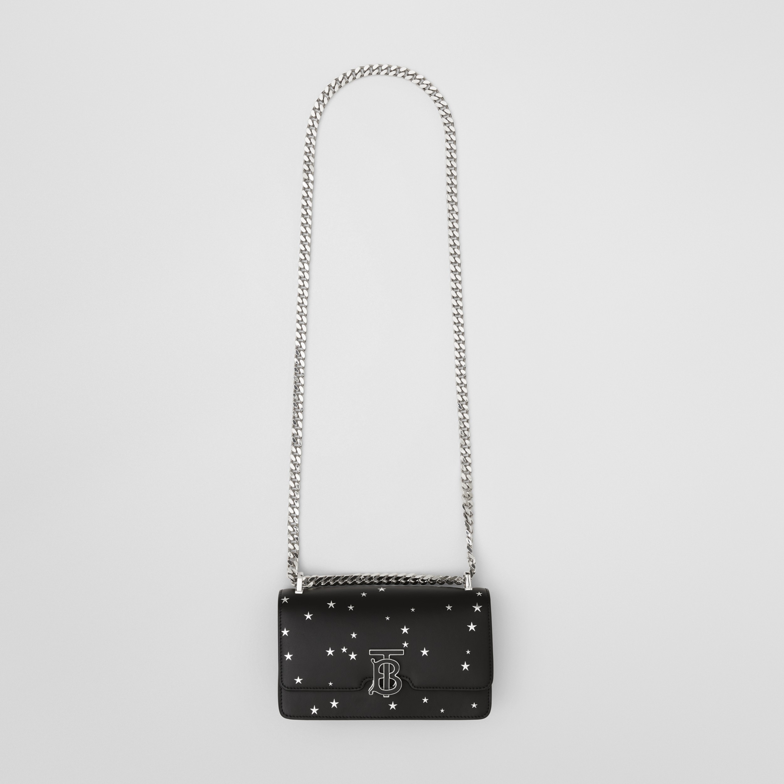Star Print Leather Mini TB Bag in Black - Women | Burberry® Official - 4