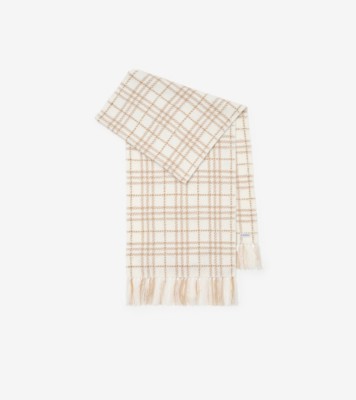 Embellished Check Bouclé Scarf Natural ®