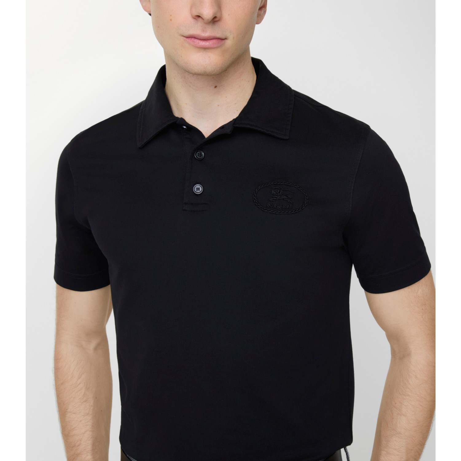 Cotton Polo Shirt in Black - Men | Burberry® Official