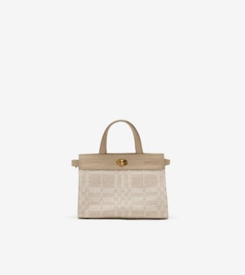 Mini Cotswolds Tote in Natural beige - Women, Linen, Cotton | Burberry® Official