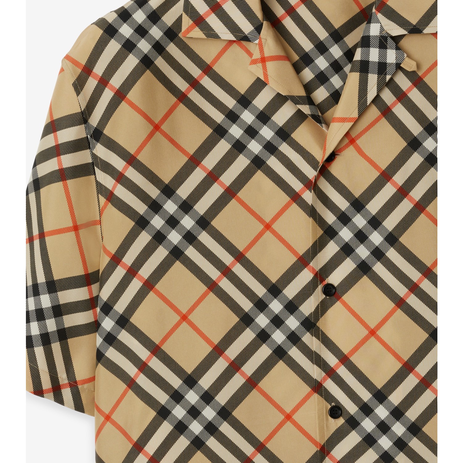 Camisa oversize de seda em Check