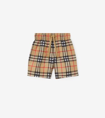 Burberry Kids Gray Vintage Check Panel Shorts