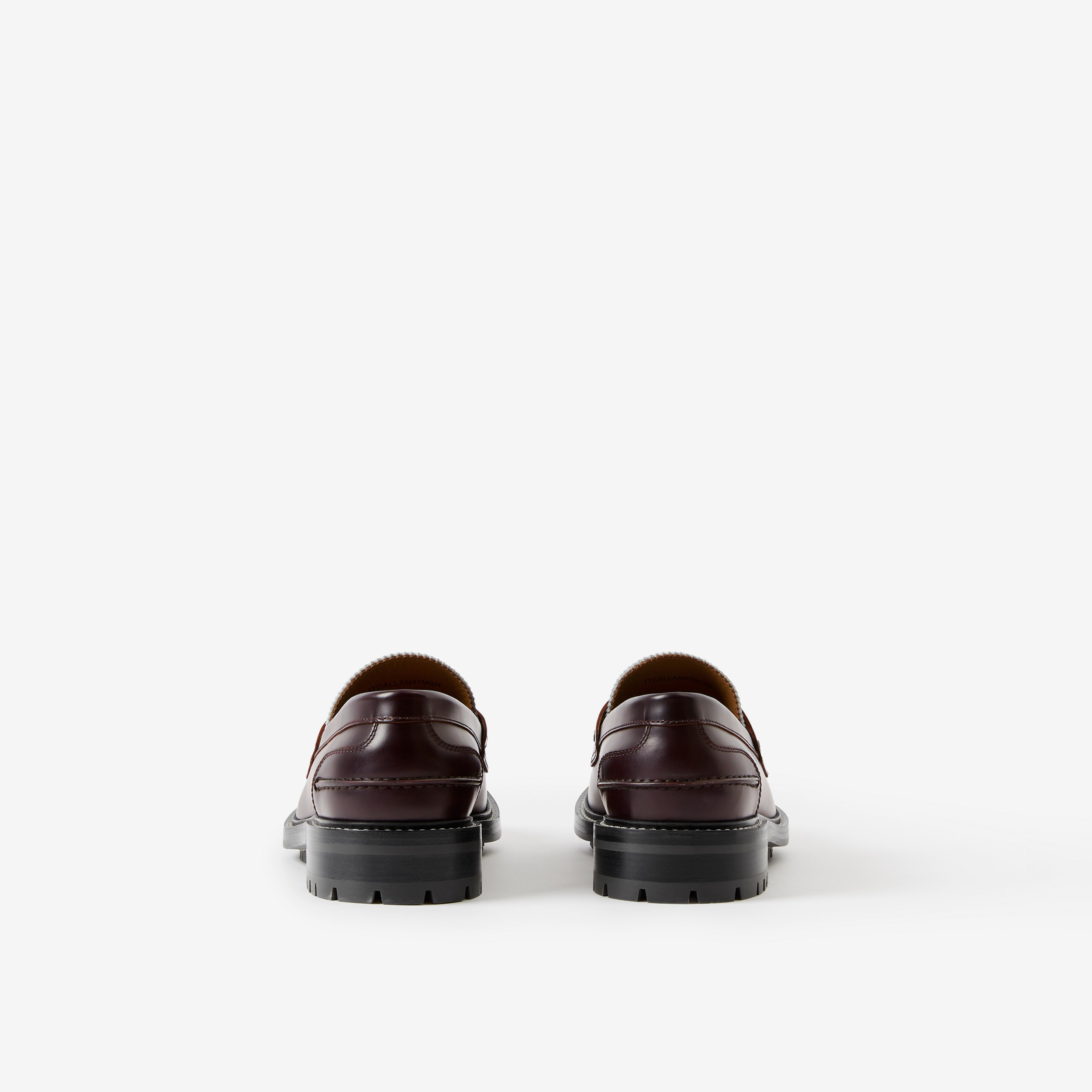 Vintage Check Panel Leather Loafers in Conker Melange - Men | Burberry® Official - 3