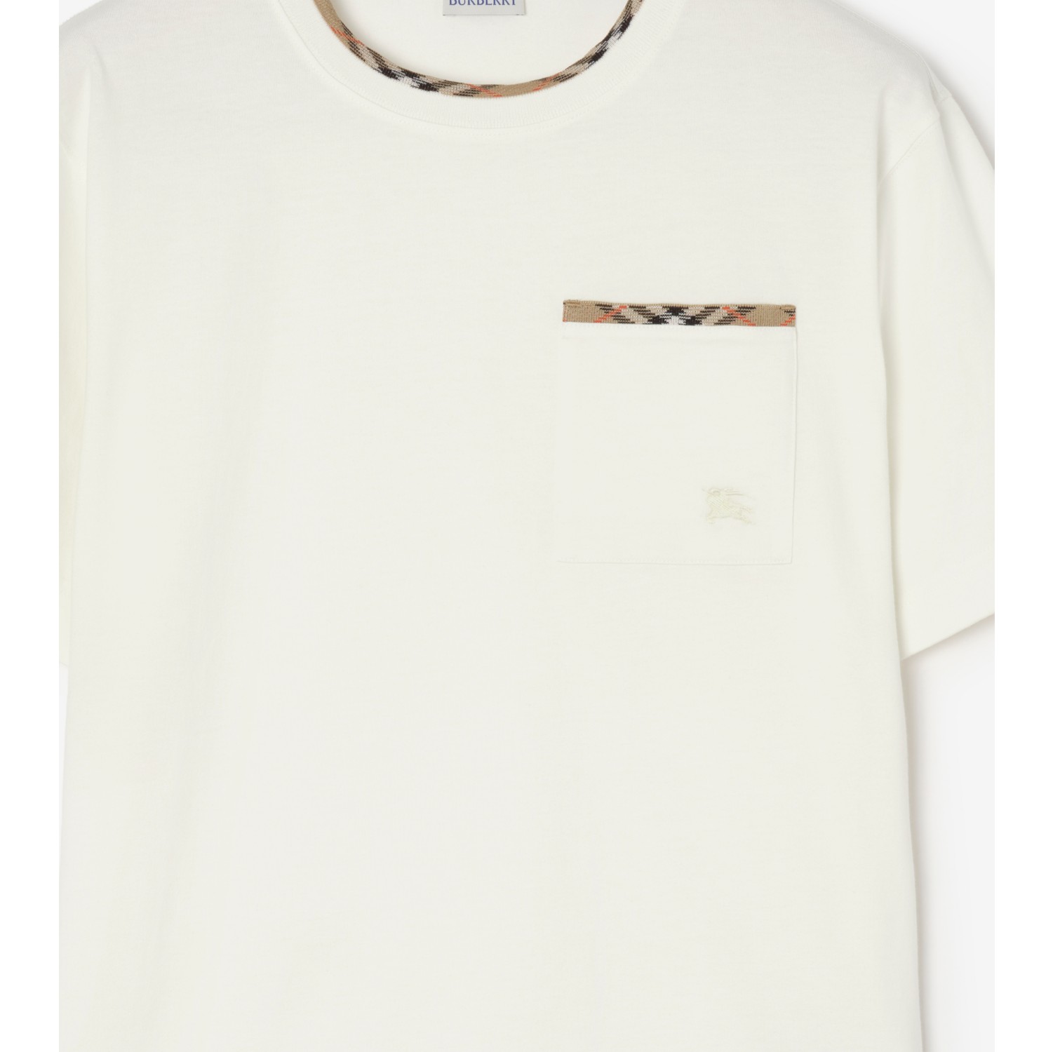 Check Trim Cotton T-shirt