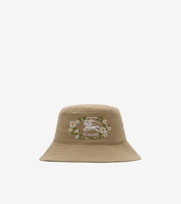Knight Stamp Cotton Twill Bucket Hat in Saltmarsh beige - Men | Burberry® Official