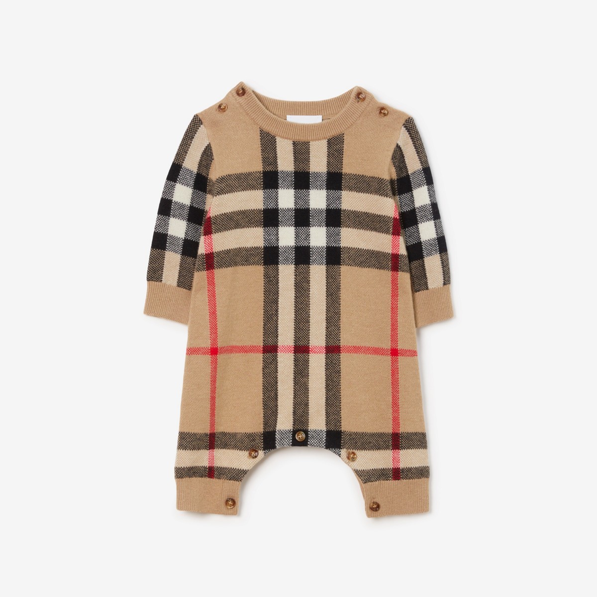 Burberry Childrens Check Wool Cashmere Jumpsuit